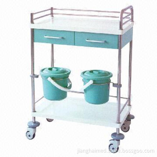 Clinical cart, artificial marble table-board, EPC steel, ISO 9001/13485/CE certified, two drawers